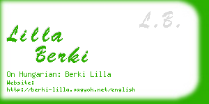 lilla berki business card